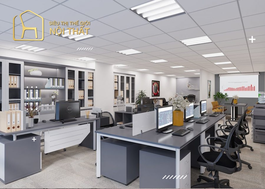 Lưu ý về nội thất văn phòng đẹp, hiện đại năm 2022 5 Thiết kế văn phòng 50m2
