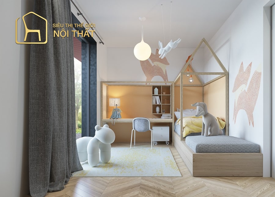20 Mẫu thiết kế nội thất phòng ngủ bé gái dễ thương, đẹp mắt 14 Nội thất phòng ngủ cho bé gái 7 - 9 tuổi