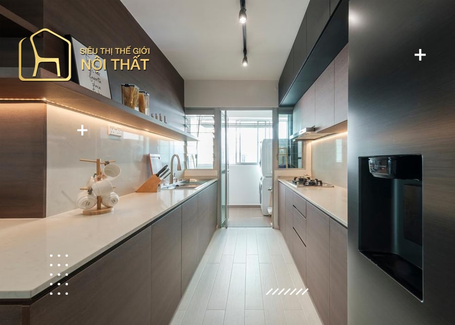 Nội thất bếp nhà ống - Xu hướng thiết kế đẹp 2022 25 Mẫu thiết kế nội thất bếp nhà ống 7m