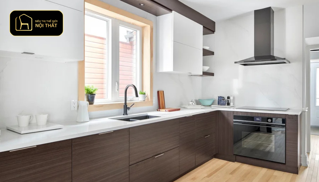 Tủ bếp bề mặt phủ Melamine