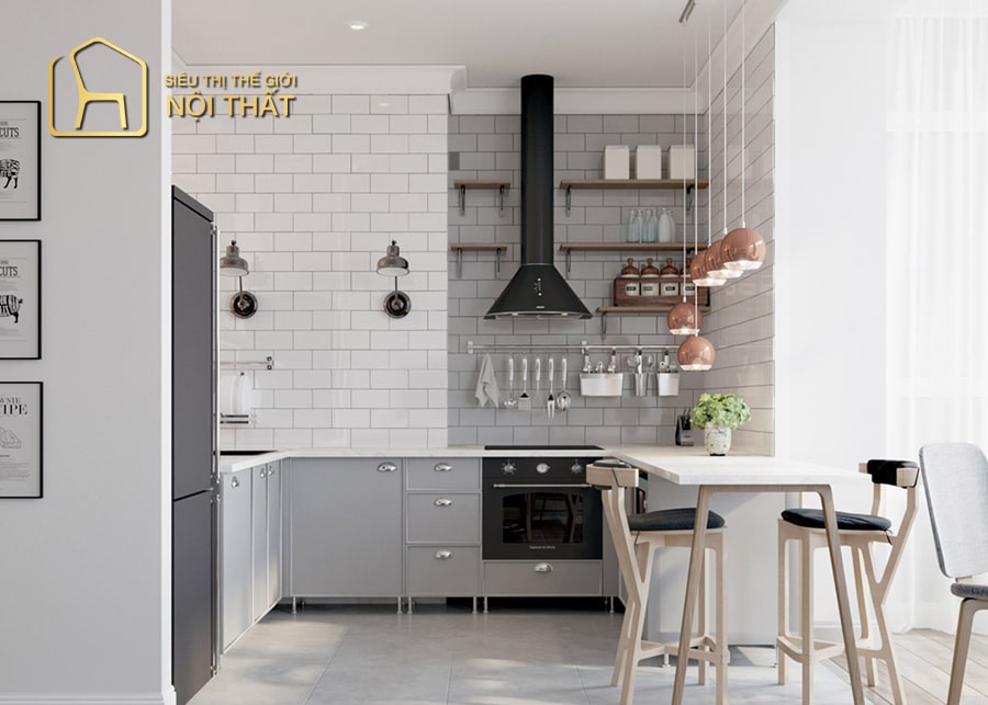 Top 20 mẫu thiết kế nội thất nhà bếp hình chữ U được ưu thích hiện nay 21 Mẫu thiết kế nội thất nhà bếp hình chữ U với tủ inox