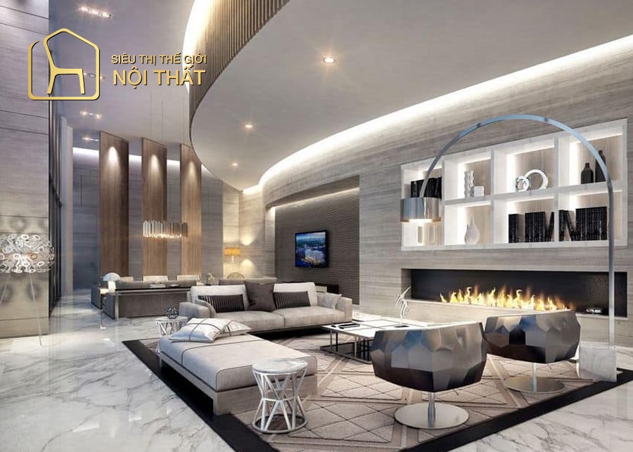 Top 10 mẫu nội thất phòng khách biệt thự hiện đại năm 2022 15 Nội thất phòng khách biệt thự tráng lệ thu hút