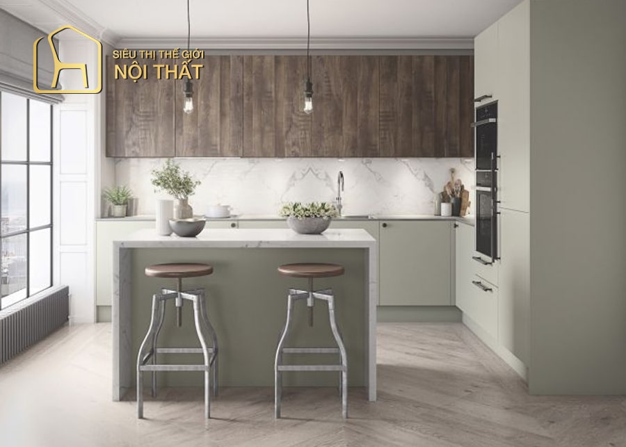 Mẫu thiết kế nội thất nhà bếp nhỏ - mẹo bố trí nhà bếp nhỏ 3 Thiết kế nội thất nhà bếp nhỏ nên lựa chọn những gam màu sáng làm chủ đạo