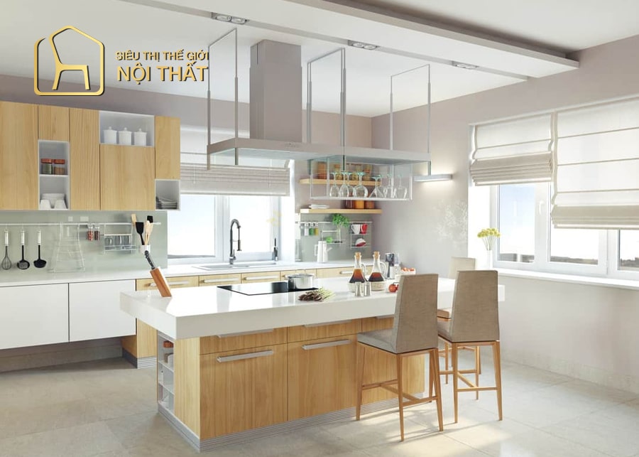 Mẫu thiết kế nội thất nhà bếp nhỏ - mẹo bố trí nhà bếp nhỏ 5 Nội thất nhà bếp nhỏ nên thiết kế tận dụng ánh sáng tự nhiên