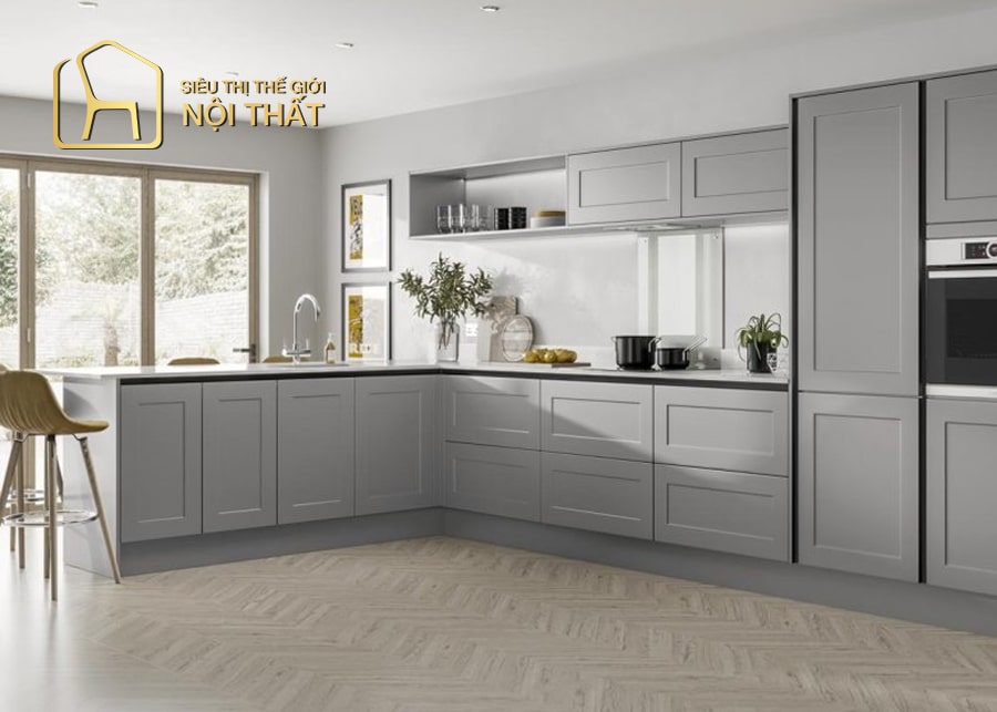 Mẫu thiết kế nội thất nhà bếp nhỏ - mẹo bố trí nhà bếp nhỏ 8 Tủ bếp chữ U ôm trọn nhà bếp nhỏ