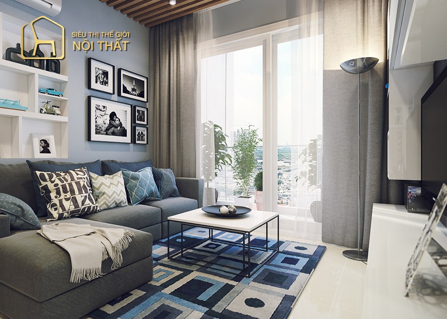 Top 20 mẫu thiết kế nội thất phòng khách nhà phố đẹp nhất hiện nay 14 Nội thất phòng khách nhà phố 5m đơn giản