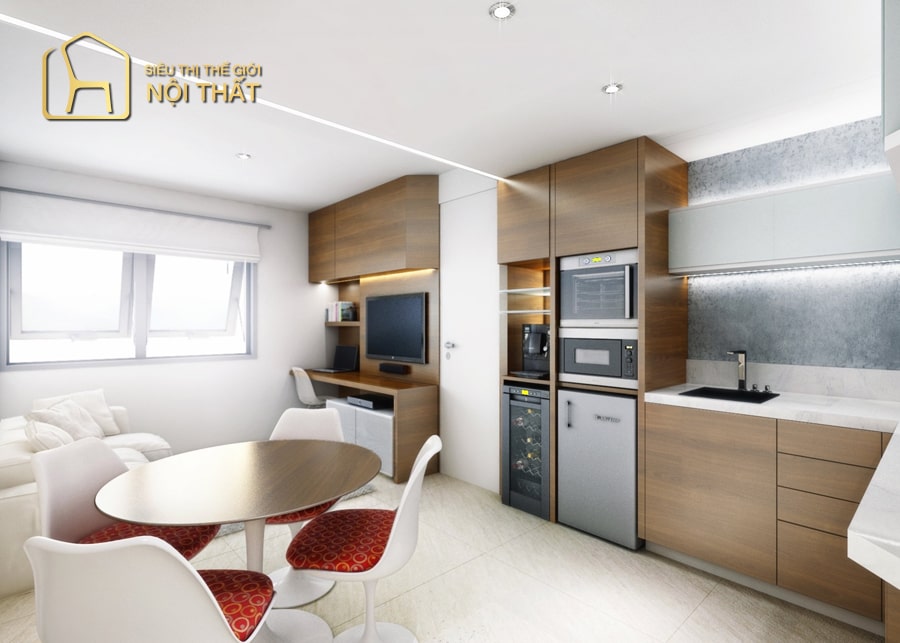 Top 20 mẫu thiết kế nội thất phòng khách nhà phố đẹp nhất hiện nay 18 Nội thất phòng khách nhà phố không gian mở có cầu thang