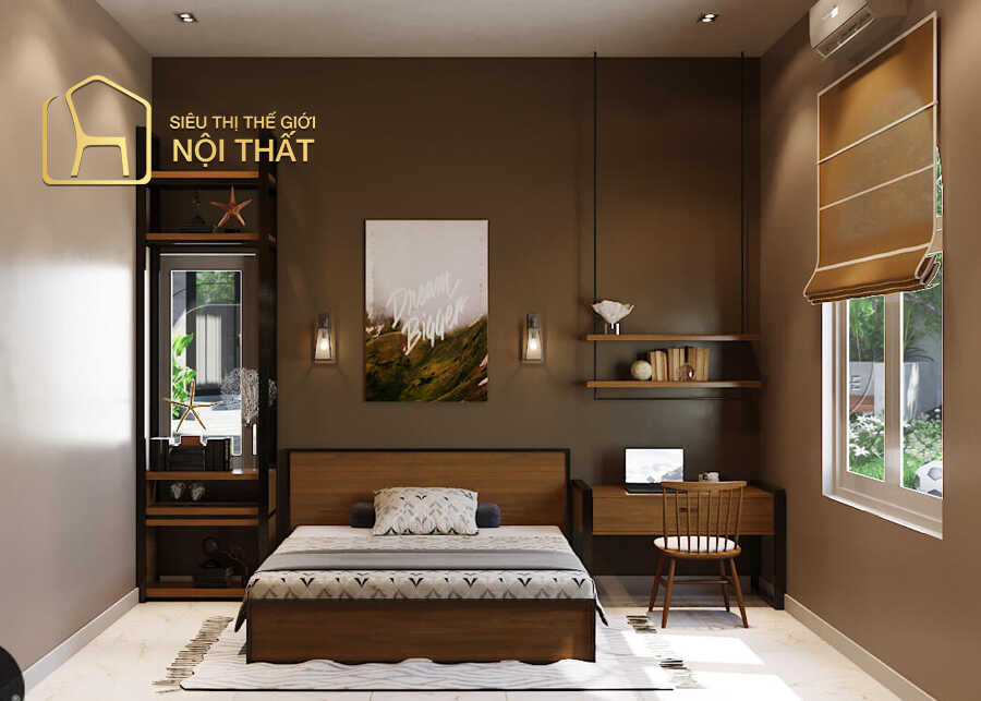 Tổng hợp mẫu thiết kế nội thất phòng ngủ nhà ống đẹp năm 2022 7 Phòng ngủ nhà ống hướng đến sự đơn giản, tiện nghi với cách sử dụng nội thất độc đáo bao gồm hệ thống giường kéo và tủ quần áo âm tường