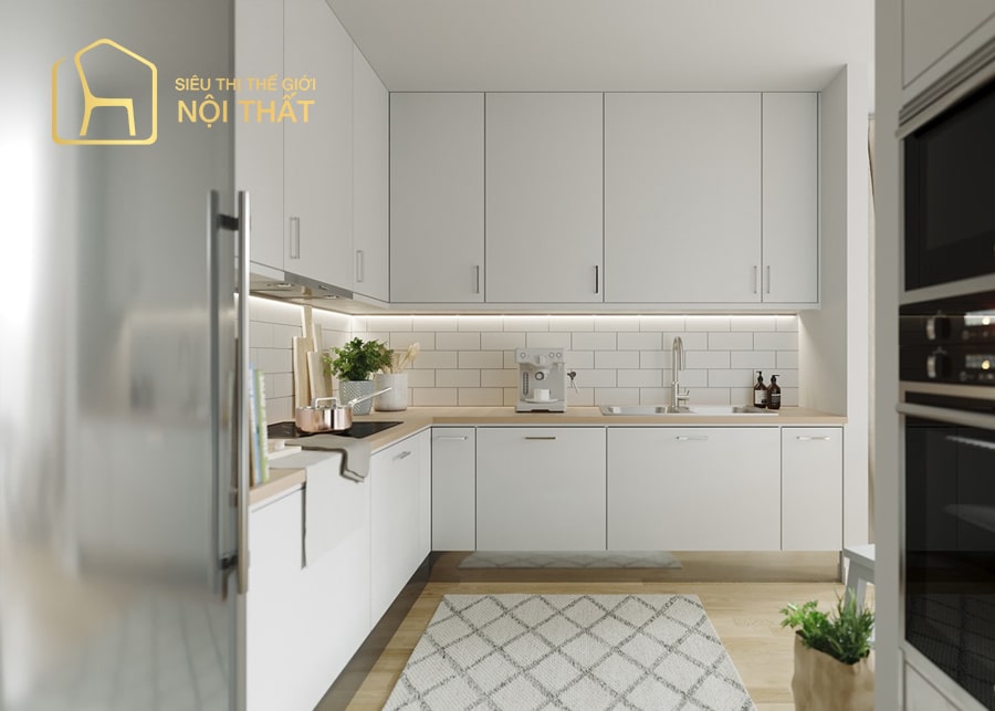 Top 20 mẫu thiết kế nội thất nhà bếp hình chữ L năm 2022 23 Mẫu thiết kế nội thất nhà bếp hình chữ L với tủ gỗ công nghiệp chống ẩm