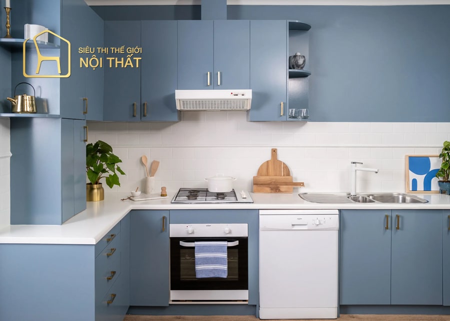 Các loại tủ bếp nhựa phổ biến, đẹp mắt cho nhà bếp của bạn 9 Mẫu tủ bếp chữ I sử dụng tone màu ghi nhạt