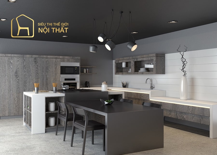 Các loại tủ bếp nhựa phổ biến, đẹp mắt cho nhà bếp của bạn 11 Mẫu tủ bếp gây ấn tượng với tone màu đen bóng từ chất liệu Acrylic