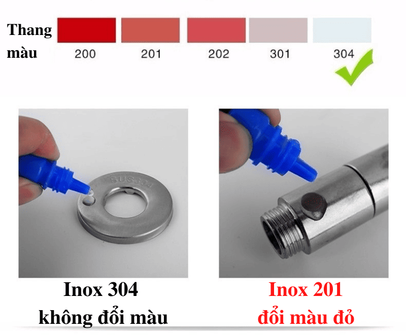 Kiểm tra inox 304 inox 201