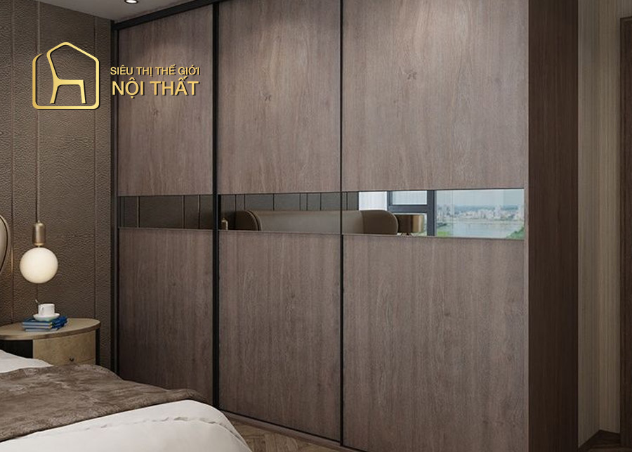 Top 12 mẫu tủ quần áo Hàn Quốc không thể bỏ lỡ trong kiến trúc nội thất 8 Tủ quần áo Hàn Quốc vân gỗ tự nhiên đẹp mắt