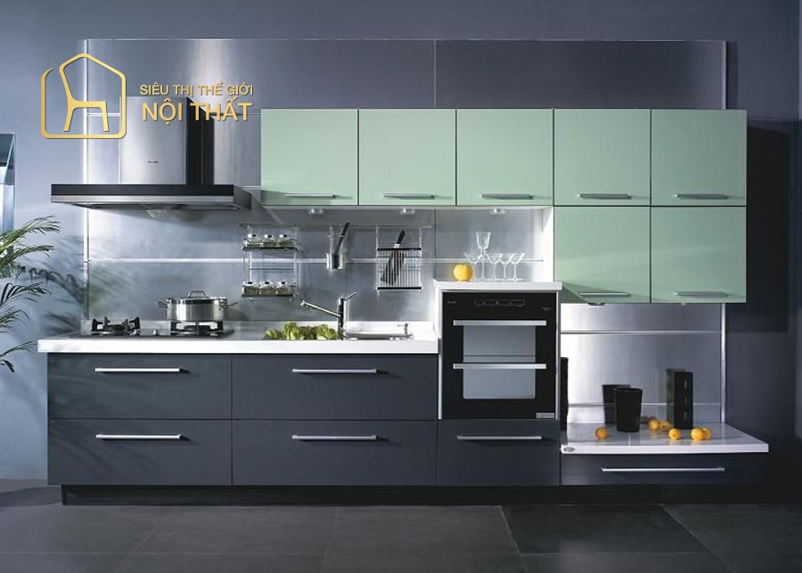 Tủ bếp gỗ công nghiệp Plywood gọn gàng