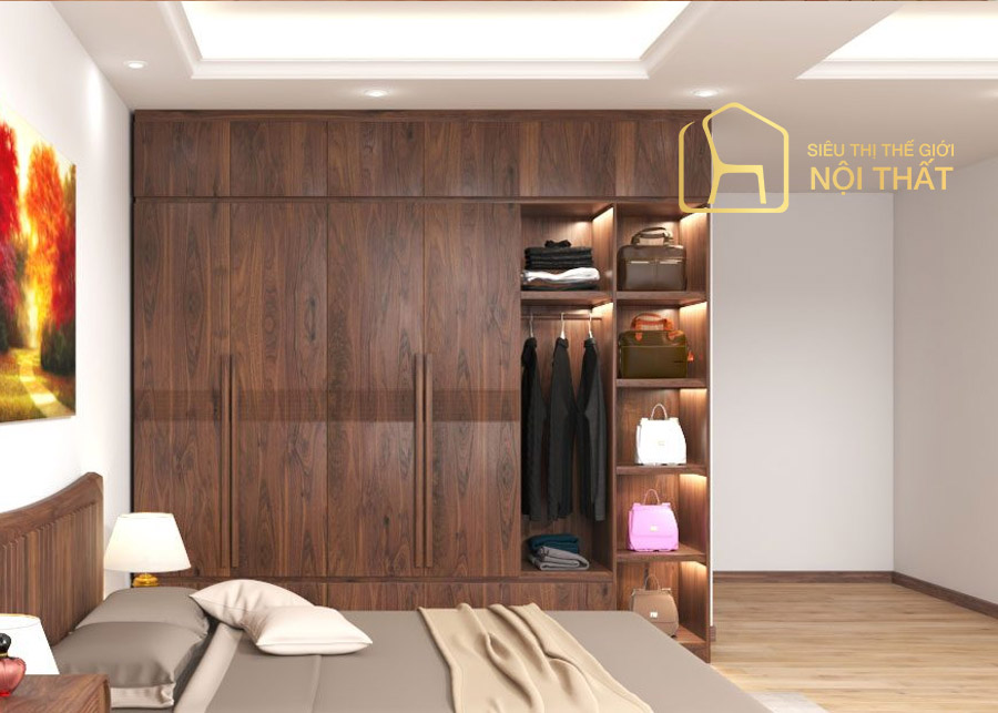 Top mẫu tủ quần áo gỗ tự nhiên cao cấp xu hướng 2022 giá tốt 9 Mẫu tủ quần áo gỗ tự nhiên gam màu nâu sáng thiết kế 5 cánh là lựa chọn vô cùng hoàn hảo cho những gia đình nhiều gồ cần lưu trữ