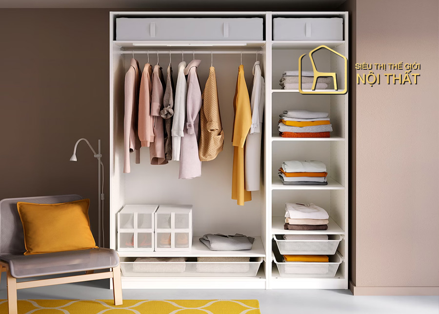 Có nên sử dụng tủ quần áo vải - Các mẫu tủ quần áo vải phổ biến 10 Tủ quần áo vải 2 buồng