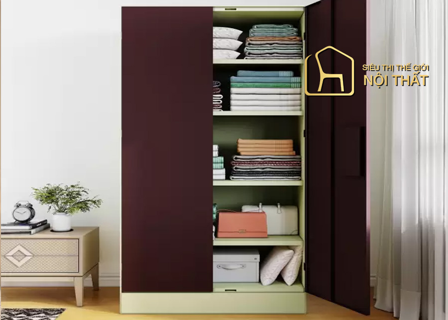 Có nên sử dụng tủ quần áo vải - Các mẫu tủ quần áo vải phổ biến 13 Tủ quần áo vải 2 buồng cửa lùa