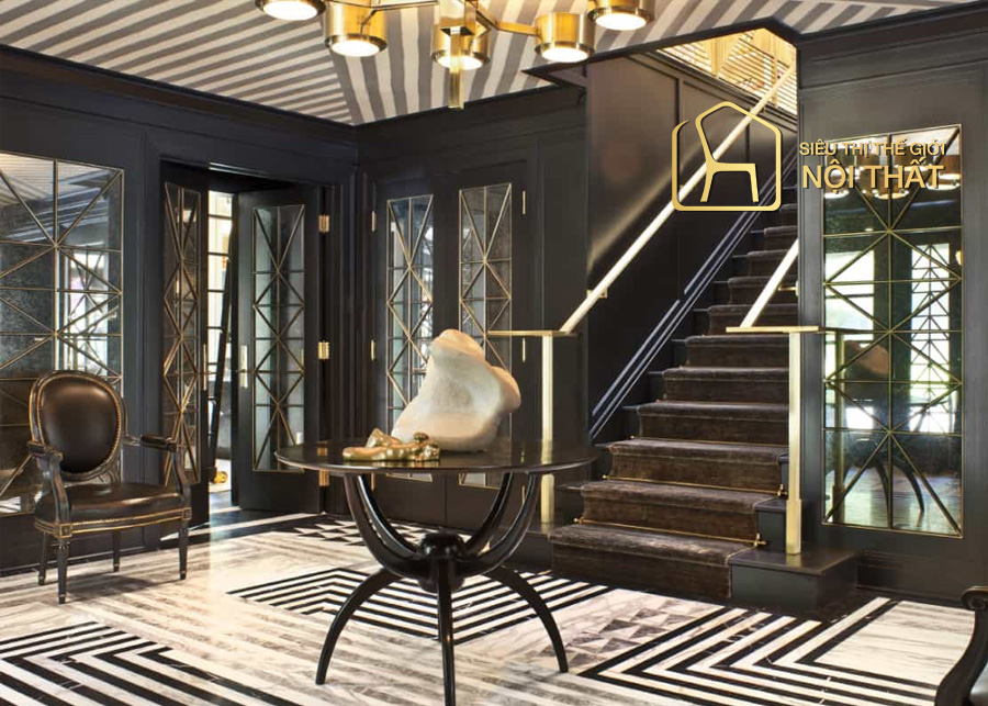 Mọi thứ A - Z về phong cách nội thất Art Deco trong thiết kế nội thất 30 Nội thất phòng khách phong cách Art Deco với nội thất full gỗ tự nhiên từ sàn đến cầu than
