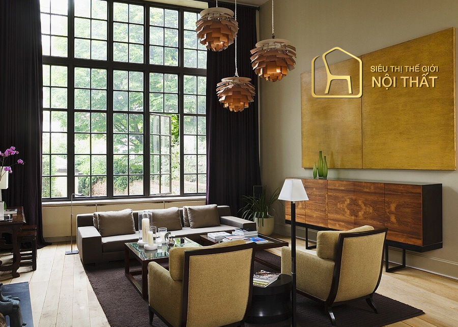 Mọi thứ A - Z về phong cách nội thất Art Deco trong thiết kế nội thất 29 Phong cách Art Deco cổ điển châu Âu kiểu thư viện với khung cửa sổ lớn cạch trần nhà