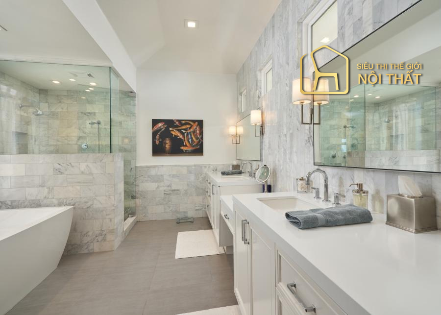 Nội thất châu Âu hiện đại cho nhà vệ sinh