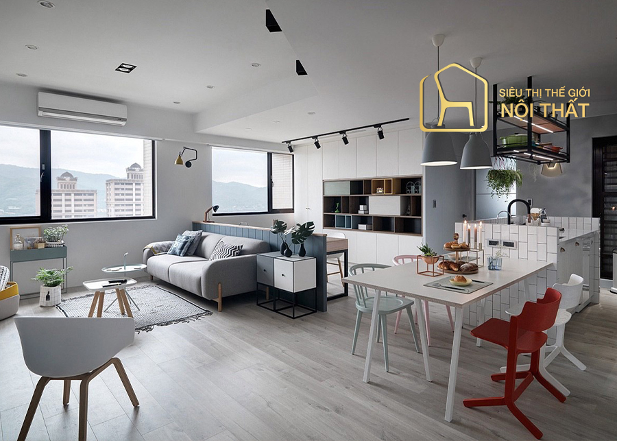 Tổng hợp các mẫu chung cư phong cách Scandinavian 15 Mẫu thiết kế nội thất chung cư Scandinavian tone trắng - xám