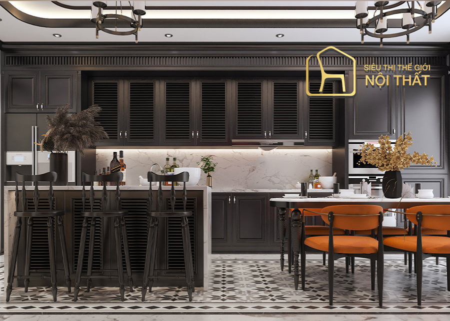 Phong cách thiết kế nội thất Indochine Đông Dương- Bản giao hưởng đặc sắc cổ điển 20 Phòng bếp chữ U - tối ưu hóa không gian