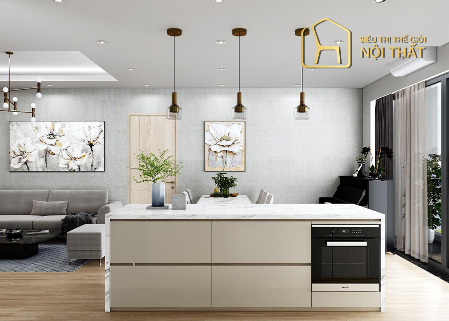 Thiết kế căn hộ phong cách Scandinavian đơn giản tinh tế và tiện nghi 9 Mẫu thiết kế nội thất căn hộ Scandinavian tông trắng – kem