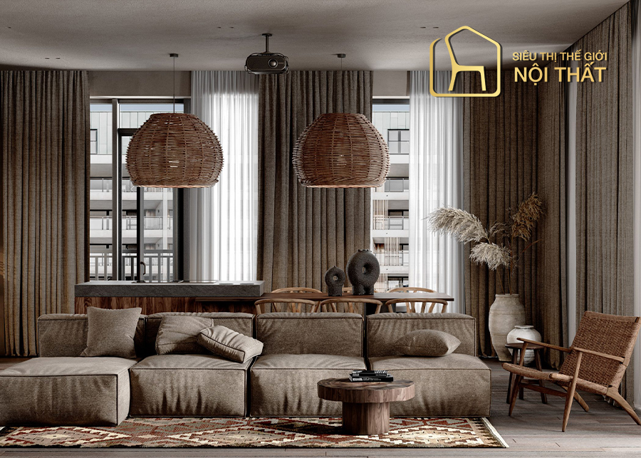 Phong cách thiết kế nội thất Wabi Sabi - Khai phá vẻ đẹp trong sự không hoàn mỹ 7 Phong cách nội thất Wabi Sabi nhấn mạnh vào chất liệu tự nhiện trong đồ nội thất