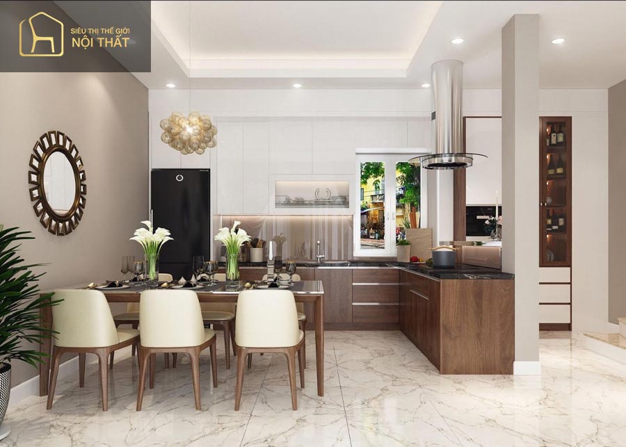 Kinh nghiệm chọn đồ nội thất cho nhà ống hiện đại, ấn tượng 2022 10 Thiết kế nội thất phòng bếp nhà ống