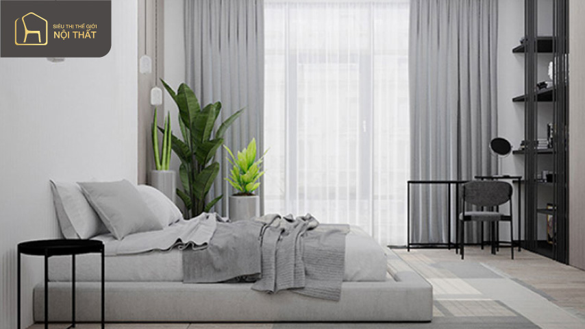 Những mẫu thiết kế phòng ngủ có ban công cực hot năm 2023 4 Màu sắc nội thất cần được phối theo nguyên tắc 60-30-10 để tạo sự hài hòa thoải mái cho gia đình