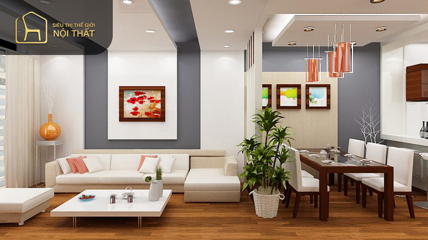 Phong cách thiết kế phòng khách liền bếp 20m2 tối ưu diện tích 5 Nội thất với kích thước nhỏ là điều cần được ưu tiên
