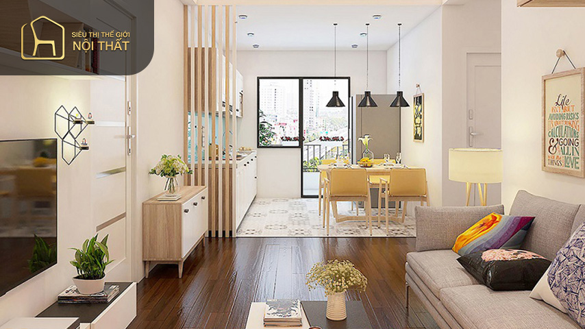 Phong cách thiết kế phòng khách liền bếp 20m2 tối ưu diện tích 6 Mẫu thiết kế phòng khách liền bếp 20m2 đẹp chú trọng đến vấn đề đơn giản
