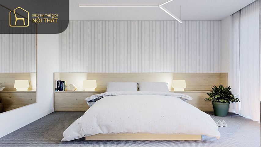 Phòng ngủ với phong cách Scandinavian Phòng ngủ với phong cách Scandinavian vô cùng mộc mạc gần gũi với thiên nhiên đem đến sự thư thái và bình yên cho gia chủ sau những giờ làm việc mệt mỏi