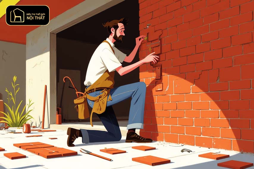 gạch ốp tường mặt tiền nhà