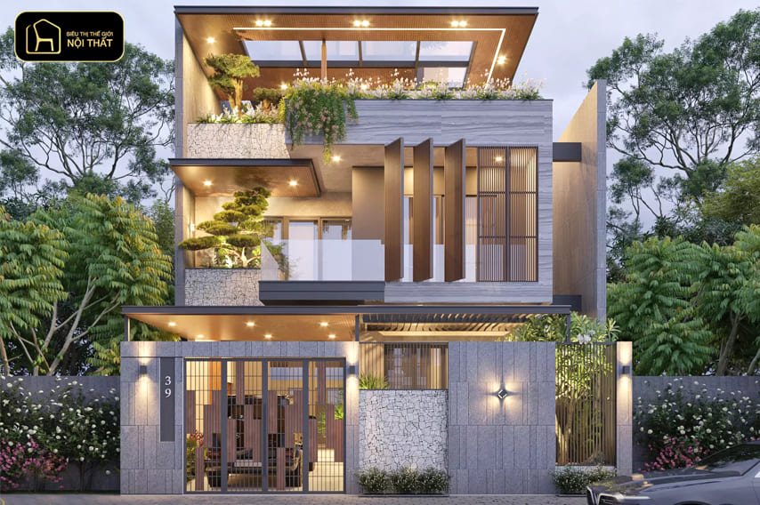 gạch ốp tường mặt tiền nhà