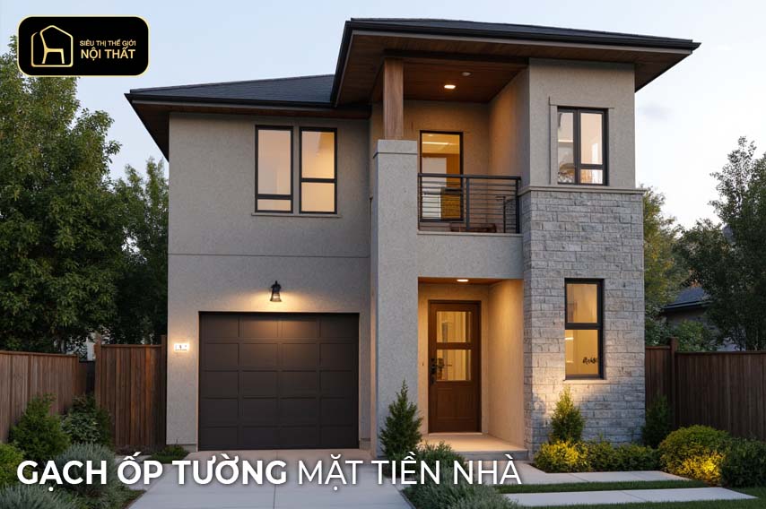 Top mẫu gạch ốp tường mặt tiền nhà đẹp, đón đầu xu hướng 2025 20 gạch ốp tường mặt tiền nhà