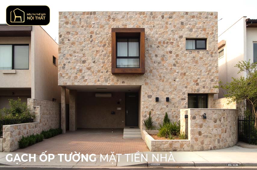 gạch ốp tường mặt tiền nhà