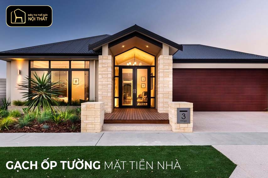 gạch ốp tường mặt tiền nhà