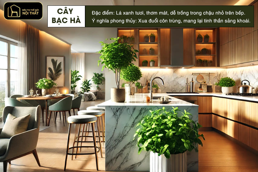 Nguyên tắc chọn hoa trang trí phòng bếp đẹp hợp phong thủy 41 a kitchen with a marble island and a table and chairs