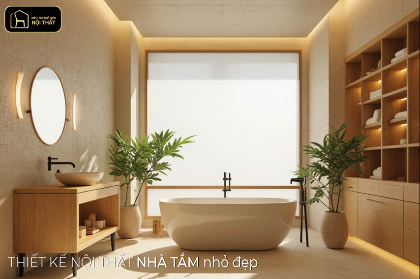 Nhà tắm nhỏ đẹp – Giải pháp thiết kế nội thất thông minh 2025 1 Nhà tắm nhỏ đẹp