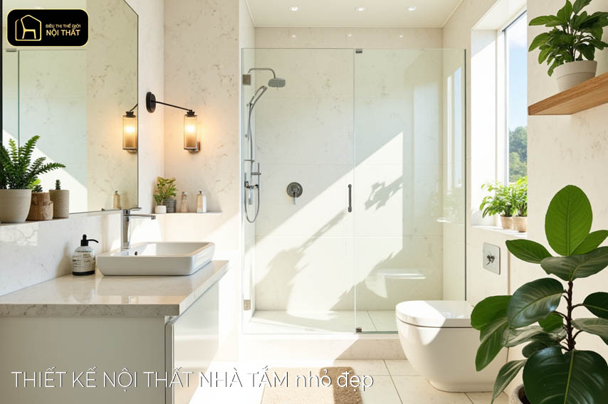 Nhà tắm nhỏ đẹp – Giải pháp thiết kế nội thất thông minh 2025 11 Nhà tắm nhỏ đẹp