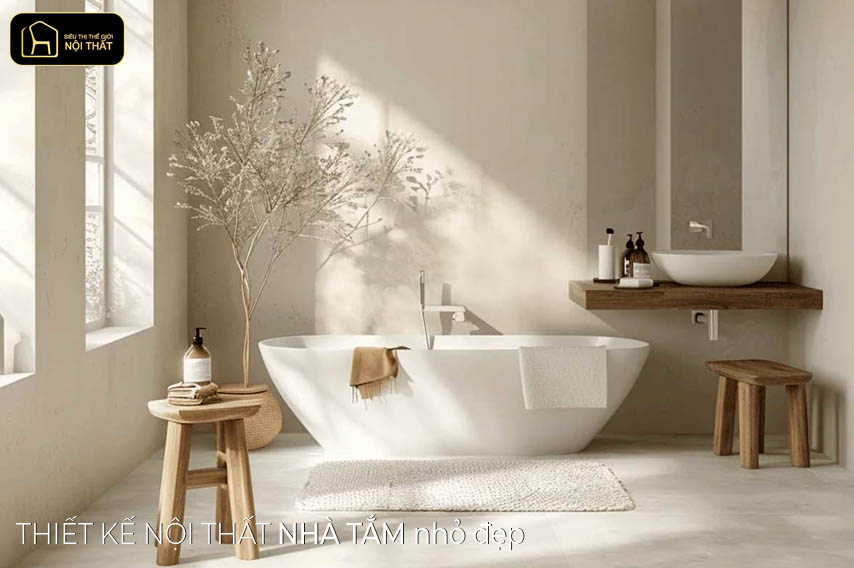 Nhà tắm nhỏ đẹp – Giải pháp thiết kế nội thất thông minh 2025 2 Nhà tắm nhỏ đẹp