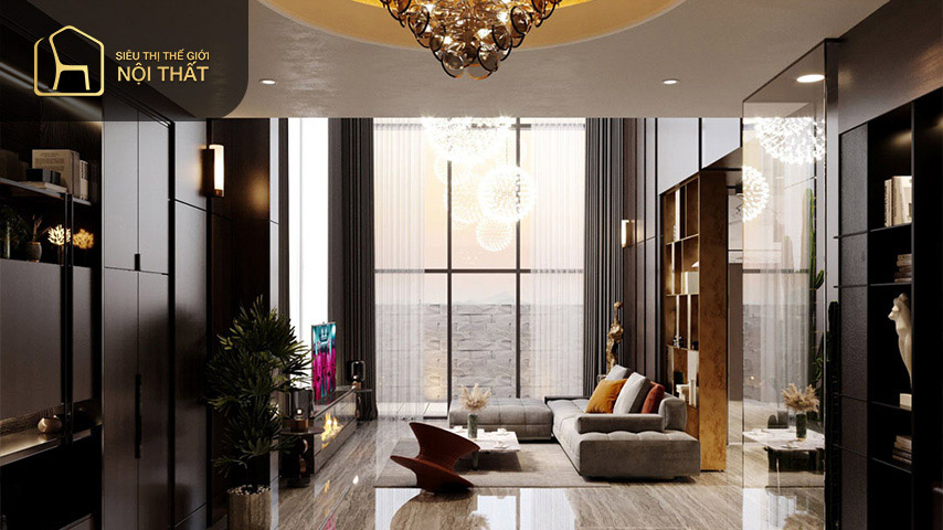 Thiết kế phong cách nội thất luxury cho phòng bếp Thiết kế phong cách nội thất luxury cho phòng bếp có phối hợp các đồ nội thất gỗ với đèn vàng và cây xanh giúp đem đến sự ấm cúng