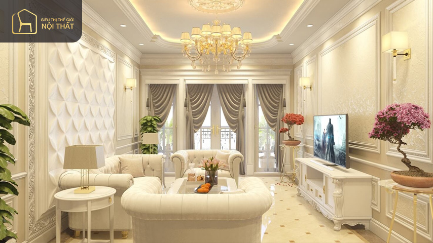 Sự hài hòa của không gian tạo nên nét đặc trưng của phong cách tân cổ điển Sự hài hòa của không gian tạo nên nét đặc trưng của phong cách tân cổ điển