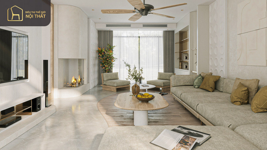 Mẫu phòng khách 30m2 phong cách hiện đại, sang trọng Mẫu phòng khách 30m2 phong cách hiện đại, sang trọng