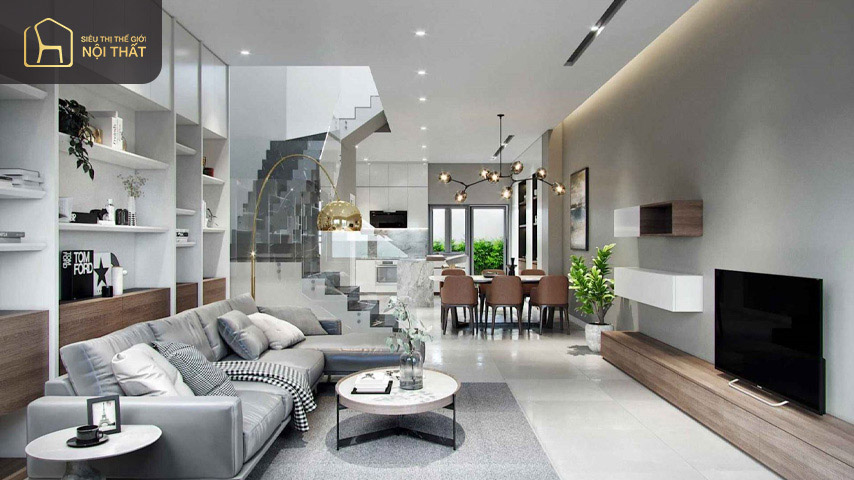 Mẫu phòng khách 30m2 phong cách đương đại Mẫu phòng khách 30m2 phong cách đương đại