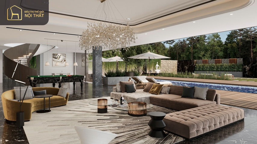 Mẫu phòng khách 30m2 phong cách Luxury thời thượng Mẫu phòng khách 30m2 phong cách Luxury thời thượng