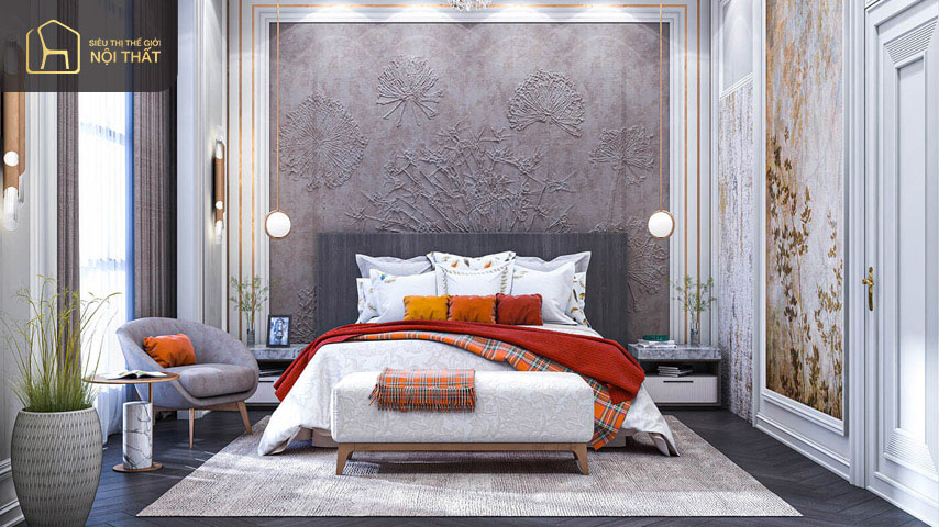 Mẫu phòng ngủ tân cổ điển với thiết kế tinh tế Mẫu phòng ngủ tân cổ điển với thiết kế tinh tế