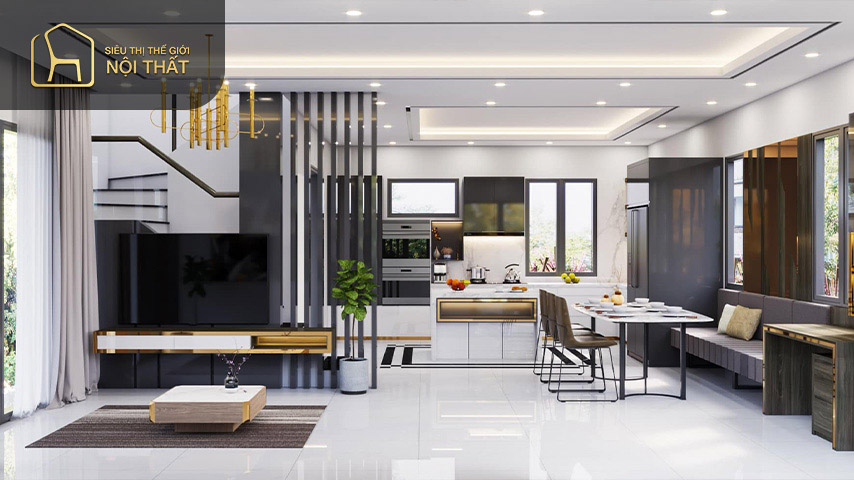 Thiết kế căn hộ 70m2 3 phòng ngủ theo phong cách tối giản đem đến sự rộng rãi thoáng mát cho không gian