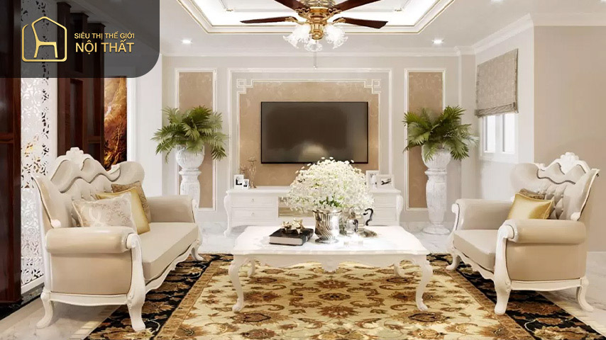 Nghệ thuật đối xứng và cân bằng tạo nên sự sang trọng cổ kính cho phong cách thiết kế nội thất chung cư cổ điển